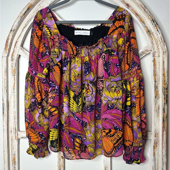 Anthropologie Tops - Anthropologie Alexander Farmer Flouncy Boho Colorful Blouse